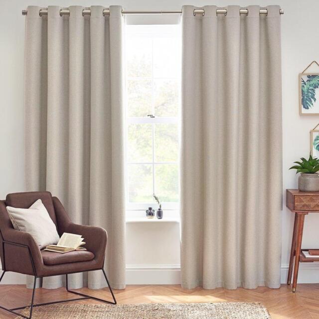 Furn Dawn Textured Blackout Eyelet Curtains - image 1