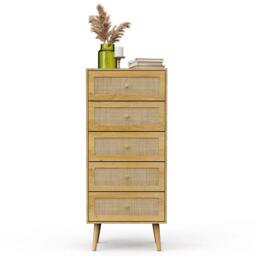 VonHaus Sienna Rattan Tall Chest of Drawers - thumbnail 6