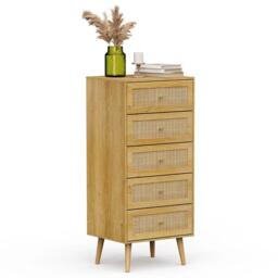 VonHaus Sienna Rattan Tall Chest of Drawers - thumbnail 5