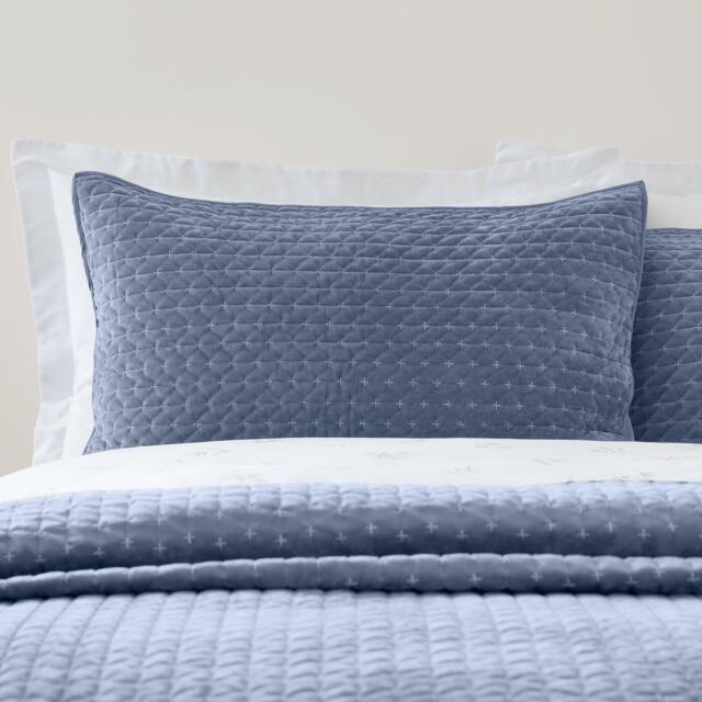 Bianca Attica Velvet Embroidered Pillow sham Pair - image 1