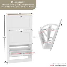 Lassic Vida Designs 3 Drawer Shoe Cabinet - thumbnail 2