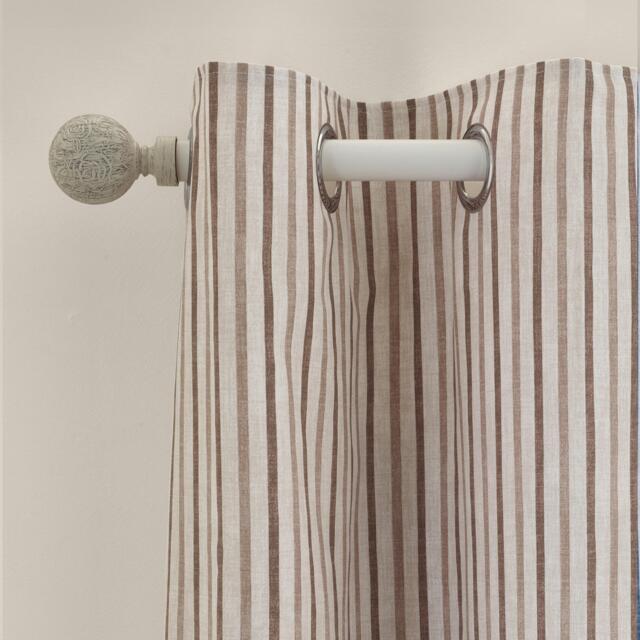 Catherine Lansfield Logan Stripe Lined Eyelet Curtains Blue - image 1
