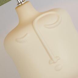 Lighting Collection Unisex Face Sage Green Raffia Cream Ceramic Table Lamp - thumbnail 2