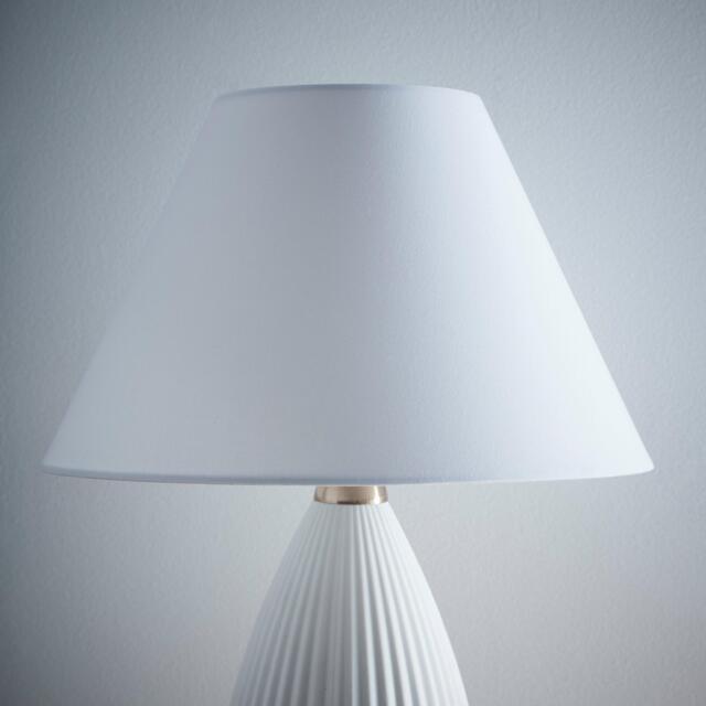 K Living White Textured Linen Fabric Coolie Lampshade - image 1