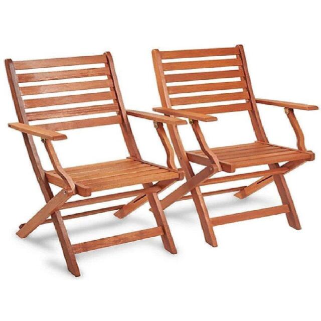 VonHaus Cannes 2 Pack Wooden Folding Chairs - image 1