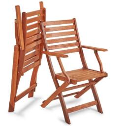 VonHaus Cannes 2 Pack Wooden Folding Chairs - thumbnail 4