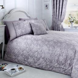 Dreams and Drapes Jasmine Damask Bedspread in Lavender - thumbnail 1