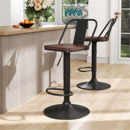 Kabinet UK 2Pcs Kitchen Adjustable Bar Stool Dining Chair - thumbnail 1
