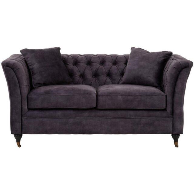 Fifty Five South Sabrina Two Seat Grey Velvet Sofa - image 1