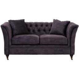 Fifty Five South Sabrina Two Seat Grey Velvet Sofa - thumbnail 1