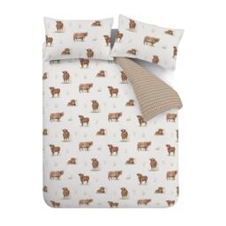 Catherine Lansfield Angus Highland Cow Reversible Duvet Cover Set - thumbnail 5