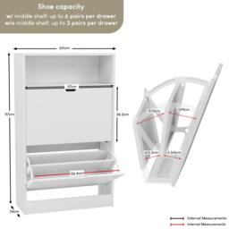 Lassic Vida Designs 2 Drawer Shoe Cabinet With Shelf - thumbnail 2
