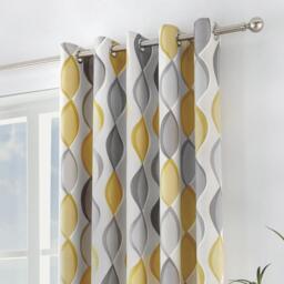 Fusion Lennox 100% Cotton Pair of Eyelet Curtains - thumbnail 2
