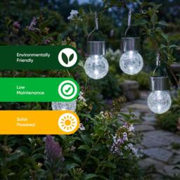 Streetwize Pack of 4 Solar Hanging Crackle Balls - thumbnail 4
