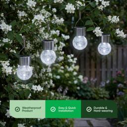 Streetwize Pack of 4 Solar Hanging Crackle Balls - thumbnail 7