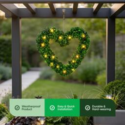 Streetwize Solar Hanging Topiary Heart Light - thumbnail 3