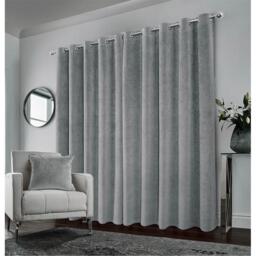 Enhanced Living Hampton Grey Velvet Blackout Thermal Ring Curtain - thumbnail 5
