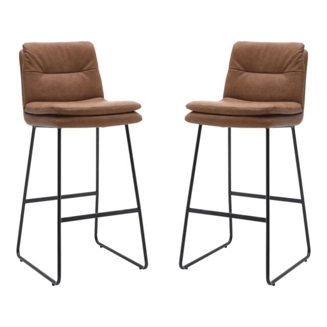 Kabinet UK 2Pcs Modern Faux Leather Breakfast Bar Stool - image 1