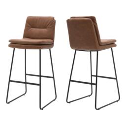 Kabinet UK 2Pcs Modern Faux Leather Breakfast Bar Stool - thumbnail 3