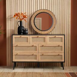 Birlea Croxley 7 Drawer Rattan Chest - thumbnail 1