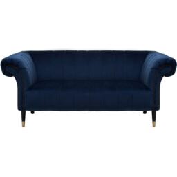 Fifty Five South Siena Two Seat Midnight Blue Velvet Sofa