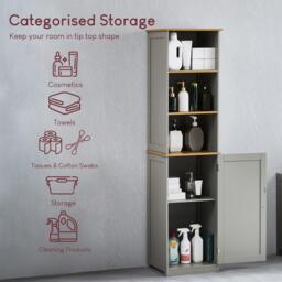 Lassic Bath Vida Priano 1 Door 2 Shelf Tall Cabinet - thumbnail 3