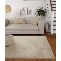 HMC Home LUXE FAUX FUR RUG PLAIN NATURAL - thumbnail 1