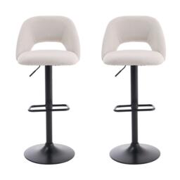 Kabinet UK Linen Counter Swivel Height Breakfast Bar Stools - thumbnail 2