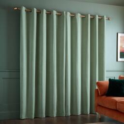 Catherine Lansfield Crinkle Chenille Lined Eyelet Curtains - thumbnail 2