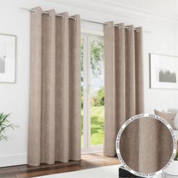 Enhanced Living Knightsbridge Sand Blackout Chenille Curtains - thumbnail 1