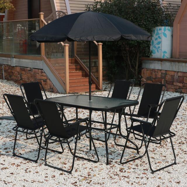Linea 7-Piece Glass-Top Patio Dining Set - image 1