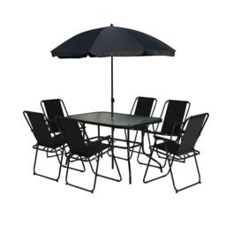 Linea 7-Piece Glass-Top Patio Dining Set - thumbnail 2