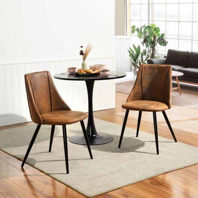 Urban Meuble Set of 2 Dining Chair Synthetic Leather Space-Saving - image 1