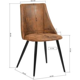 Urban Meuble Set of 2 Dining Chair Synthetic Leather Space-Saving - thumbnail 7