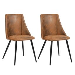 Urban Meuble Set of 2 Dining Chair Synthetic Leather Space-Saving - thumbnail 2
