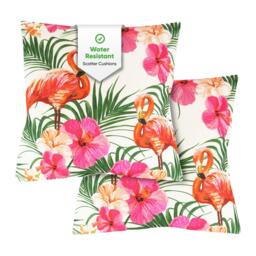 Streetwize Outdoor Flamingo Palm Print Scatter Cushions - Pa - thumbnail 2