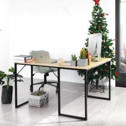 FurnitureR L-Shaped Corner Desk 129 cm Home Office Computer Table with Metal Frame - thumbnail 3