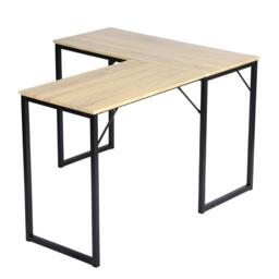 FurnitureR L-Shaped Corner Desk 129 cm Home Office Computer Table with Metal Frame - thumbnail 7