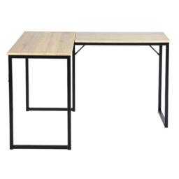 FurnitureR L-Shaped Corner Desk 129 cm Home Office Computer Table with Metal Frame - thumbnail 6