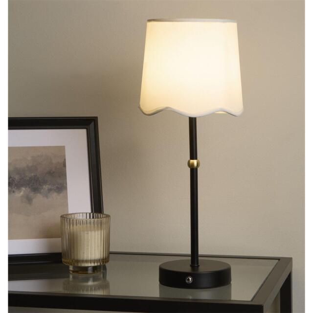 Lighting Collection Rechrageable Black Lamp with Scallop Shade - image 1
