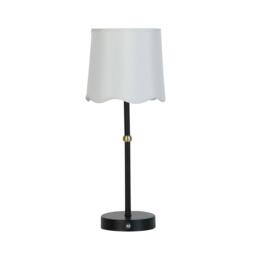 Lighting Collection Rechrageable Black Lamp with Scallop Shade - thumbnail 2