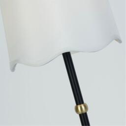Lighting Collection Rechrageable Black Lamp with Scallop Shade - thumbnail 3