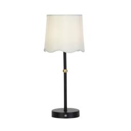 Lighting Collection Rechrageable Black Lamp with Scallop Shade - thumbnail 4
