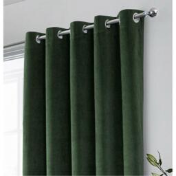 Enhanced Living Hampton Green Velvet Blackout Thermal Ring Curtain - thumbnail 5