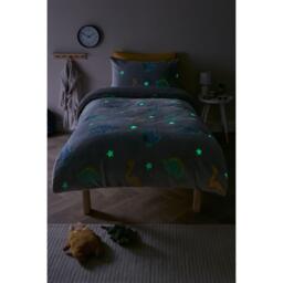 Homelife Glow In The Dark Dino Teddy Fleece Duvet Cover Sets - thumbnail 2