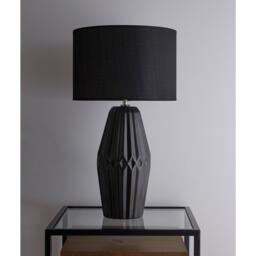 K Living Nyon Black Ceramic Table Lamp With Matching Shade