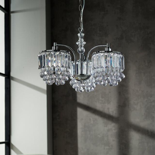 K Living 3 Light Chrome Chandelier with Acrylic Crystals - image 1