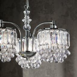 K Living 3 Light Chrome Chandelier with Acrylic Crystals - thumbnail 3