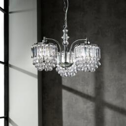 K Living 3 Light Chrome Chandelier with Acrylic Crystals - thumbnail 2