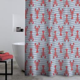 Catherine Lansfield Lobster Shower Curtain - thumbnail 1